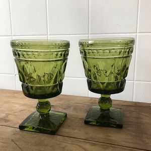 Vintage green glass glasses